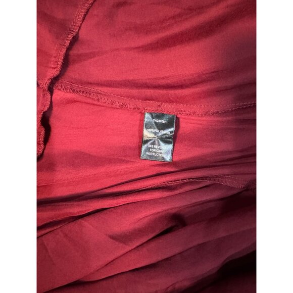NEW Aakaa Burgundy Ruffle Wrap Maxi Holiday Dress M Long Gown Formal Evening - Picture 11 of 14